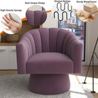 Swivel Accent Chair Upholstered Velvet Barrel for Living