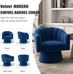Swivel Accent Chair Upholstered Velvet Barrel for Living