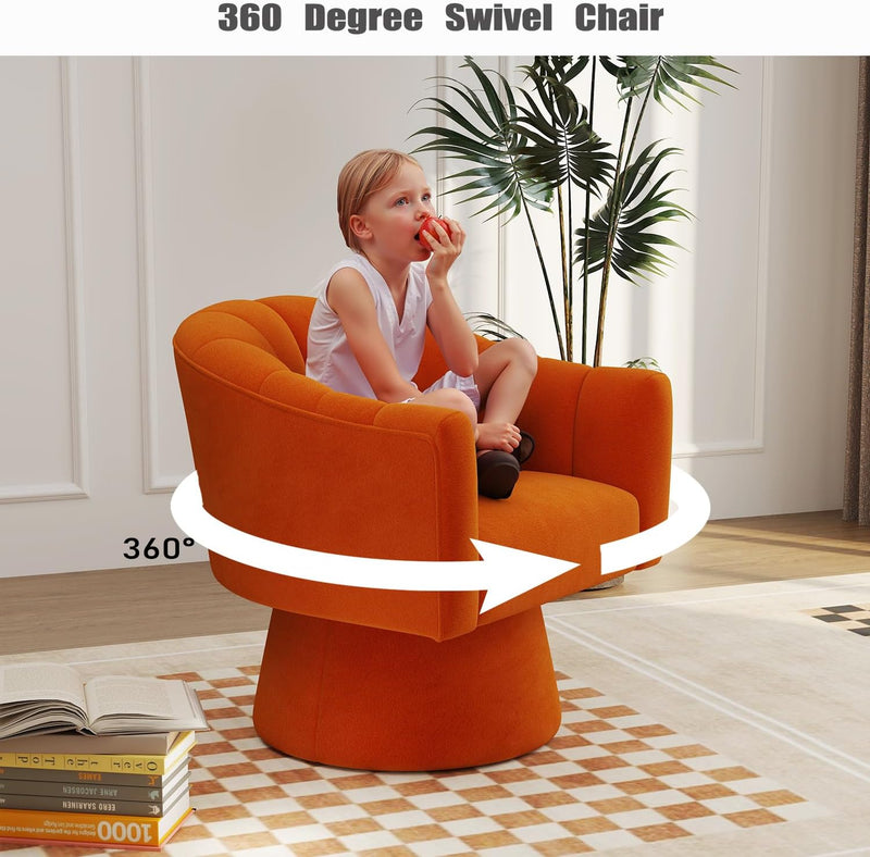 Swivel Accent Chair Upholstered Velvet Barrel for Living