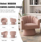 Swivel Accent Chair Upholstered Velvet Barrel for Living