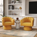 Swivel Accent Chair Upholstered Velvet Barrel for Living