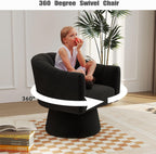 Swivel Accent Chair Upholstered Velvet Barrel for Living