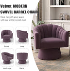Swivel Accent Chair Upholstered Velvet Barrel for Living