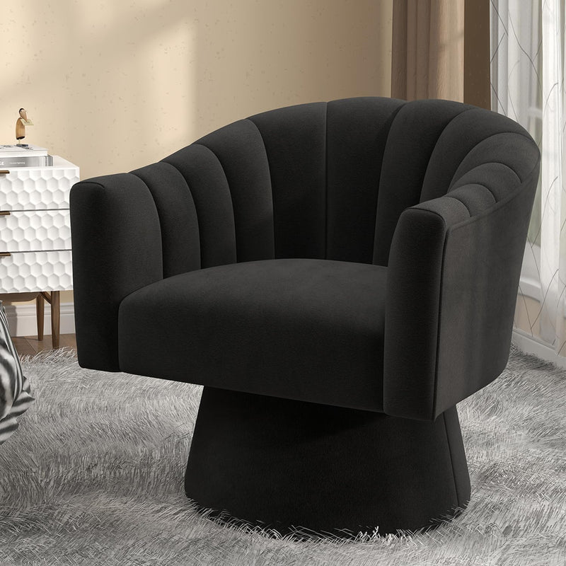Swivel Accent Chair Upholstered Velvet Barrel for Living