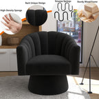 Swivel Accent Chair Upholstered Velvet Barrel for Living