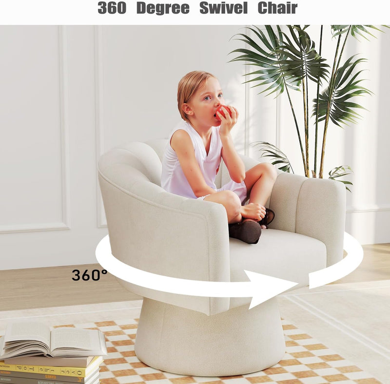 Swivel Accent Chair Upholstered Velvet Barrel for Living