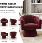 Swivel Accent Chair Upholstered Velvet Barrel for Living