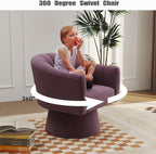 Swivel Accent Chair Upholstered Velvet Barrel for Living