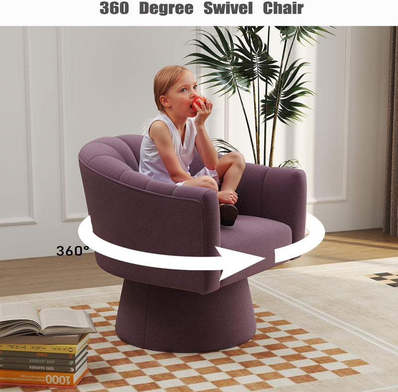 Swivel Accent Chair Upholstered Velvet Barrel for Living