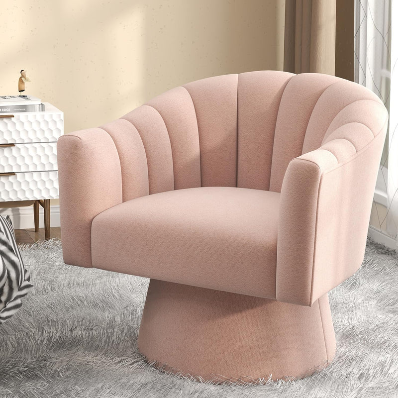 Swivel Accent Chair Upholstered Velvet Barrel for Living