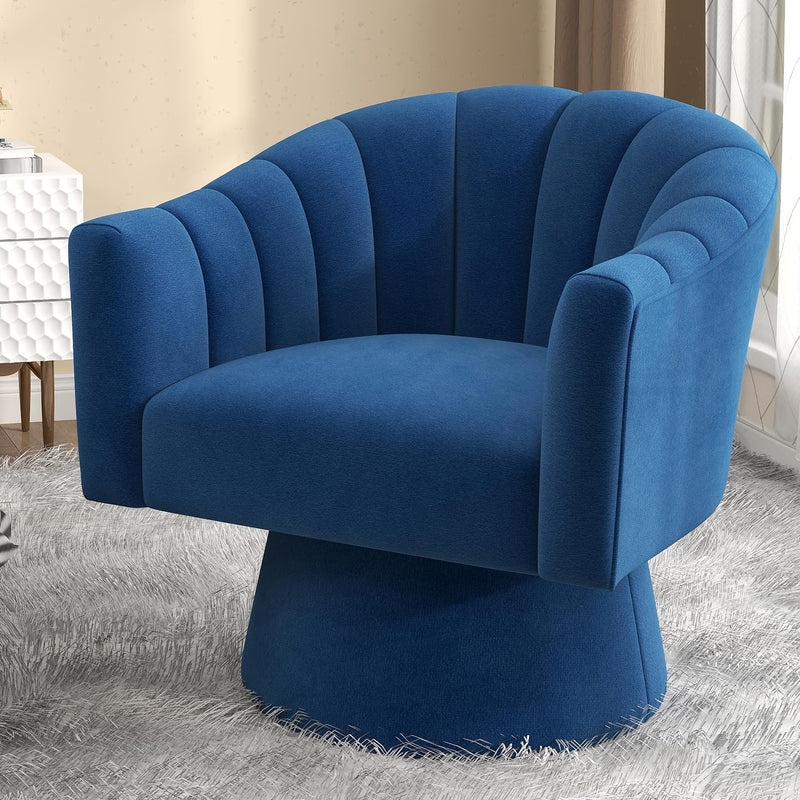 Swivel Accent Chair Upholstered Velvet Barrel for Living
