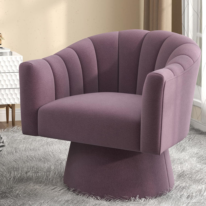 Swivel Accent Chair Upholstered Velvet Barrel for Living