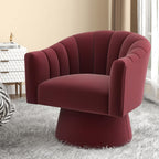 Swivel Accent Chair Upholstered Velvet Barrel for Living