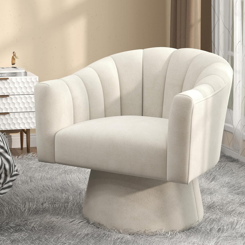 Swivel Accent Chair Upholstered Velvet Barrel for Living