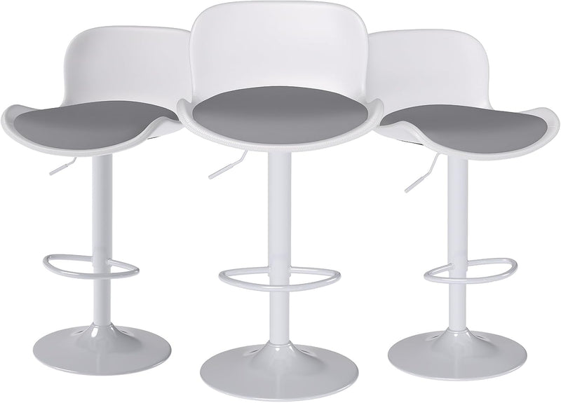 Swivel Bar Stools Backrest Height Adjustable (Set of 3)