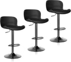 Swivel Bar Stools Backrest Height Adjustable (Set of 3)