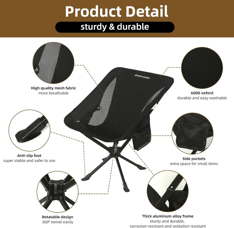 Swivel Camp Chair Lightweight Portable