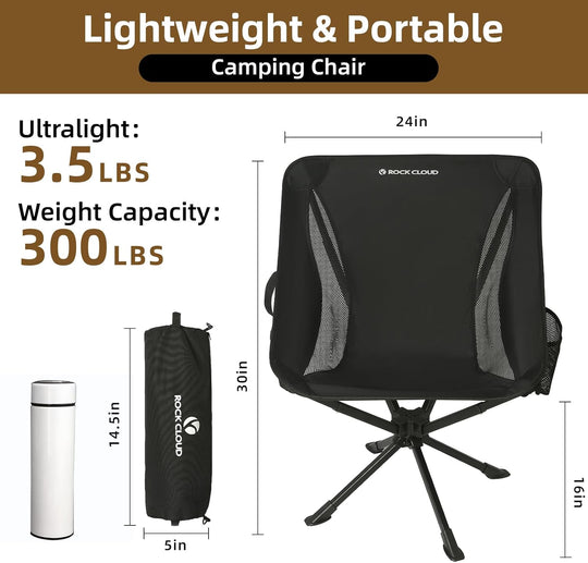 Swivel Camp Chair Lightweight Portable