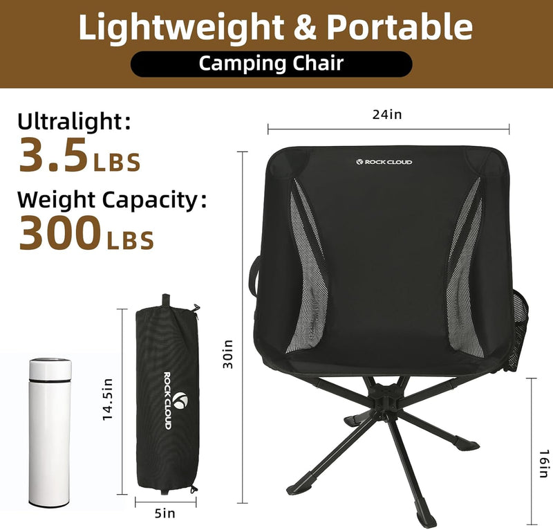 Swivel Camp Chair Lightweight Portable
