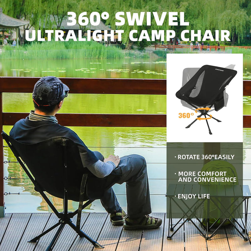 Swivel Camp Chair Lightweight Portable