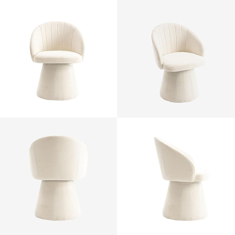 Swivel Chenille Vanity Chair Modern Upholstered Dressing Table