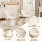 Swivel Chenille Vanity Chair Modern Upholstered Dressing Table