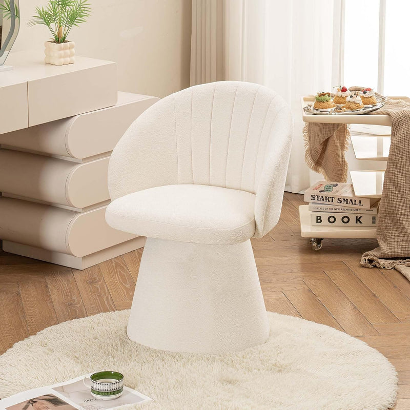 Swivel Chenille Vanity Chair Modern Upholstered Dressing Table