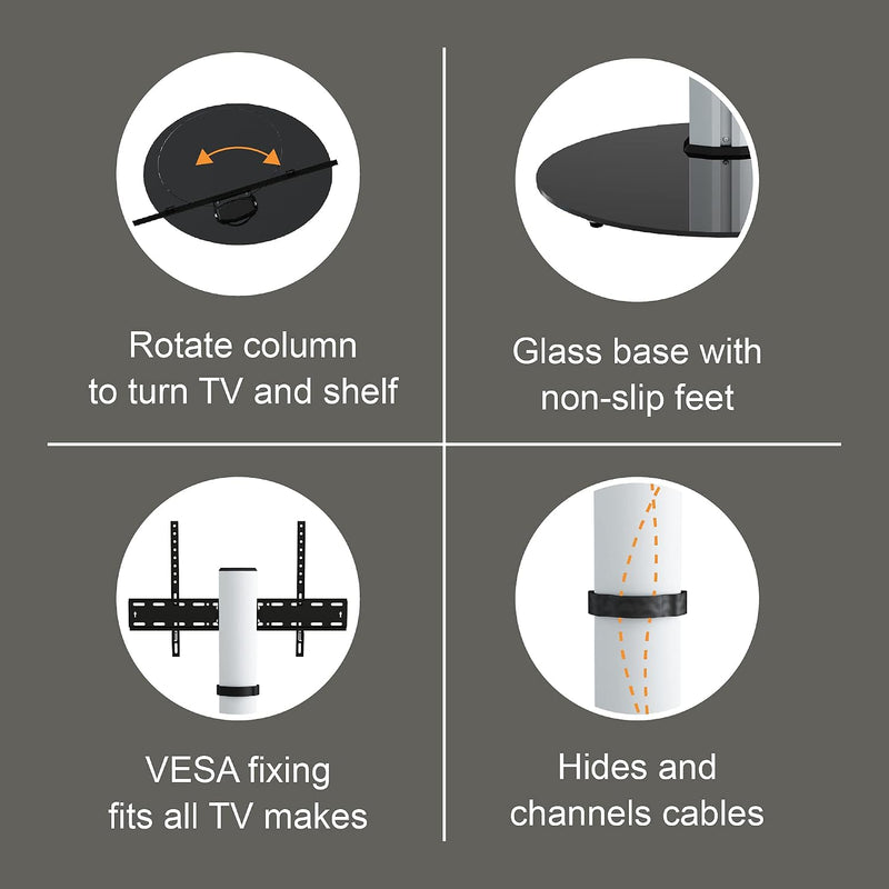 Swivel Column TV Stand for 32 to 55