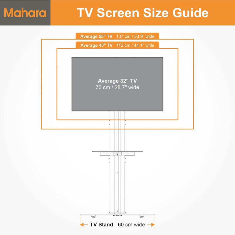 Swivel Column TV Stand for 32 to 55