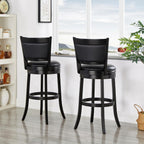 Swivel Counter Stool Wood Frame Kitchen Island Stool-Chair