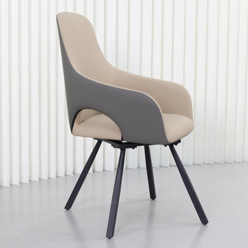 Swivel Dining Chairs Rotatable : Leather Chair Room (Set of 2)