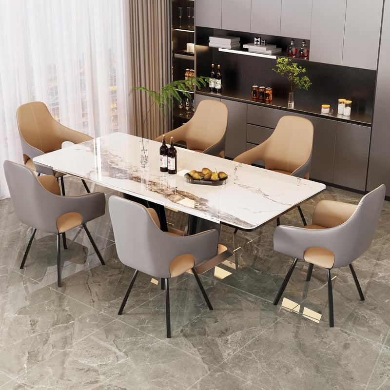Swivel Dining Chairs Rotatable : Leather Chair Room (Set of 2)