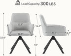 Swivel Dining Chairs with Armrests Upholstered Room Modern (Set of 2)