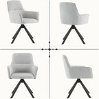 Swivel Dining Chairs with Armrests Upholstered Room Modern (Set of 2)