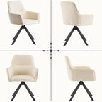 Swivel Dining Chairs with Armrests Upholstered Room Modern (Set of 2)