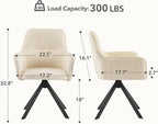 Swivel Dining Chairs with Armrests Upholstered Room Modern (Set of 2)