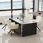 Swivel Dining Chairs with Armrests Upholstered Room Modern (Set of 2)