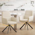 Swivel Dining Chairs with Armrests Upholstered Room Modern (Set of 2)