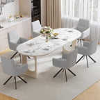 Swivel Dining Chairs with Armrests Upholstered Room Modern (Set of 2)