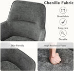 Swivel Dining Chairs with Armrests Upholstered Room Modern (Set of 2)