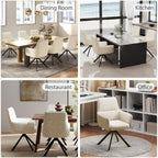 Swivel Dining Chairs with Armrests Upholstered Room Modern (Set of 2)