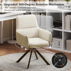 Swivel Dining Chairs with Armrests Upholstered Room Modern (Set of 2)