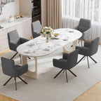 Swivel Dining Chairs with Armrests Upholstered Room Modern (Set of 2)