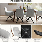 Swivel Dining Chairs with Armrests Upholstered Room Modern (Set of 2)