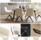 Swivel Dining Chairs with Armrests Upholstered Room Modern (Set of 2)