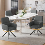 Swivel Dining Chairs with Armrests Upholstered Room Modern (Set of 2)