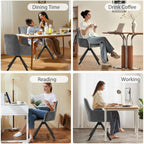 Swivel Dining Chairs with Armrests Upholstered Room Modern (Set of 2)