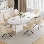 Swivel Dining Chairs with Armrests Upholstered Room Modern (Set of 2)
