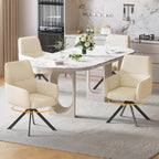 Swivel Dining Chairs with Armrests Upholstered Room Modern (Set of 2)