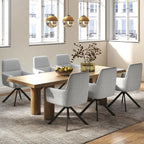 Swivel Dining Chairs with Armrests Upholstered Room Modern (Set of 2)